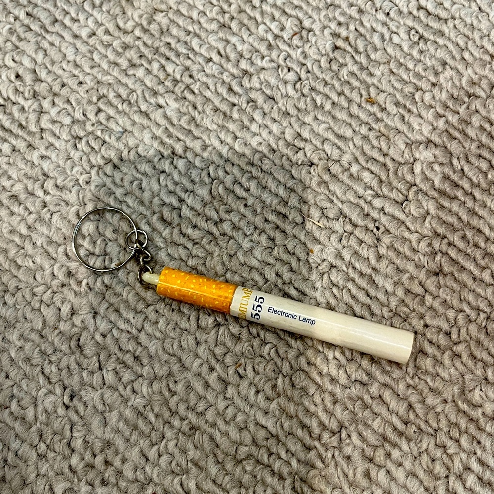 Vintage Cigarette Pen Flashlight Keychain Smoking 555 Bag Charm Tobacco Cigar xo